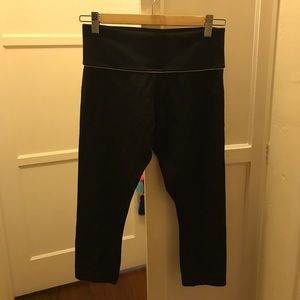 Black Reversible to Stripped Capri Workout Pants